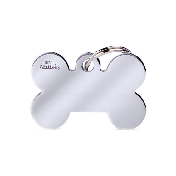 Médaille os chrome personnalisable pour chien et chat