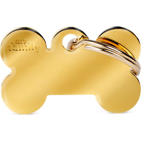 Médaille os doré personnalisable pour chien et chat