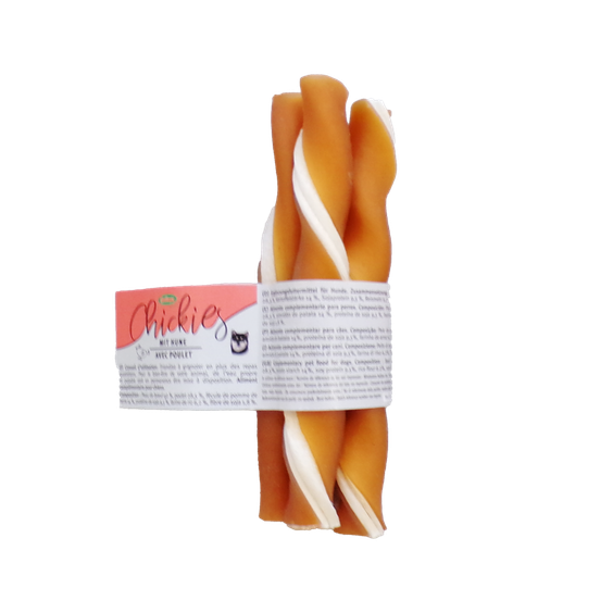 Sticks à mâcher torsadés au poulet Bubimex pour Chien