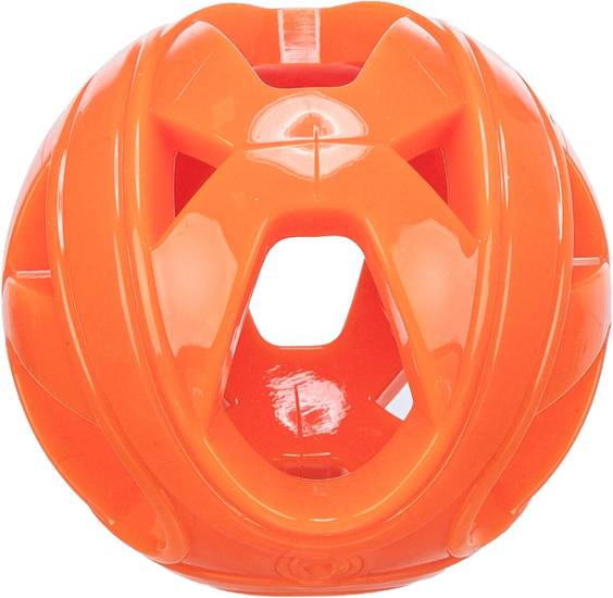 Balle perforée en TPE ø 6 cm orange – jouet à rapporter pour chien