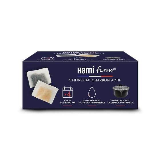 Hamiform 4 filtres au charbon actif pour fontaine 7 L pour Chien et Chat