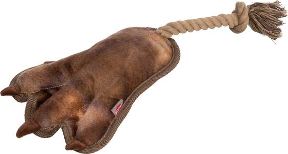 Jouet peluche griffe sur corde sonore pour chien Trixie