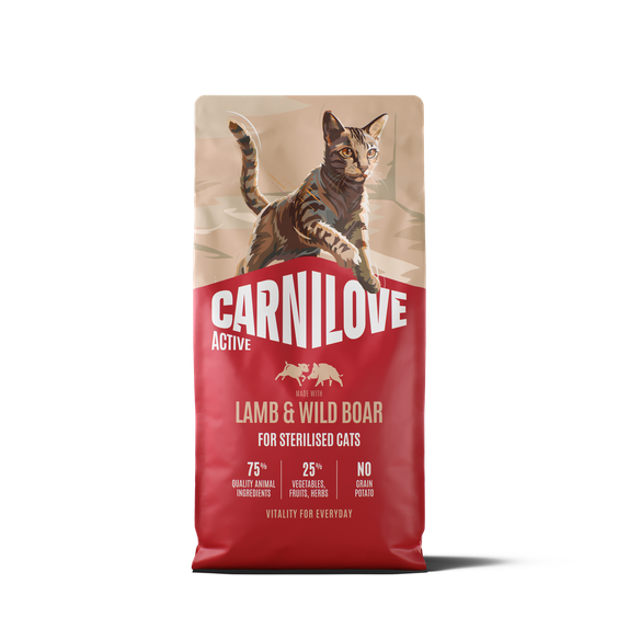 CARNILOVE Croquettes ACTIVE Chat stérilisé - Agneau et sanglier