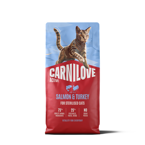 CARNILOVE ACTIVE Croquettes chat stérilisé saumon et dinde