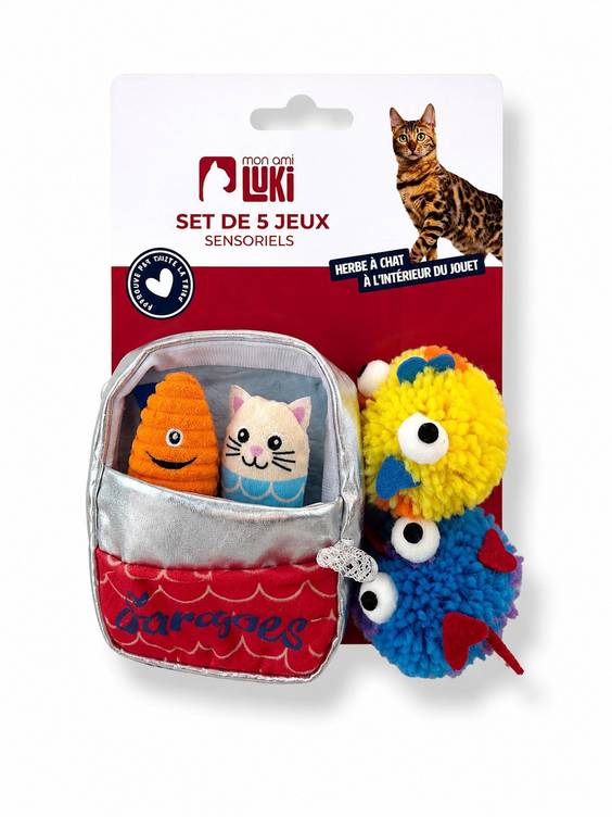 Jouets sensoriels pour chat à l'herbe à chat Mon Ami Luki