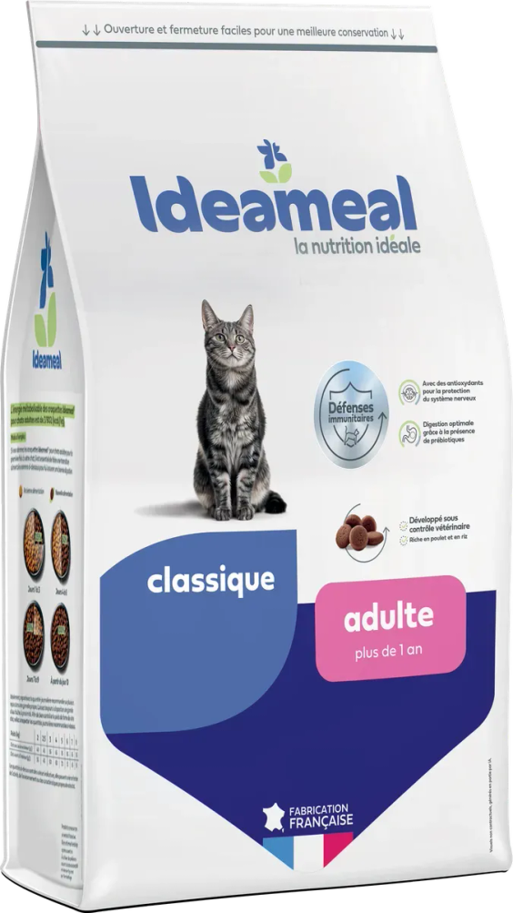 Ideameal Croquettes au poulet pour chat adulte