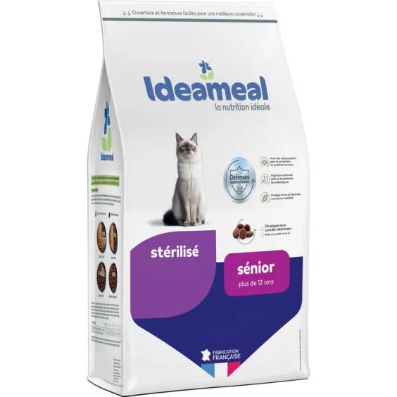Ideameal Croquettes poulet pour chat senior stérilisé