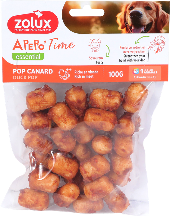 Friandises chien Zolux Apéro Time Pop Canard - sachet 100 g