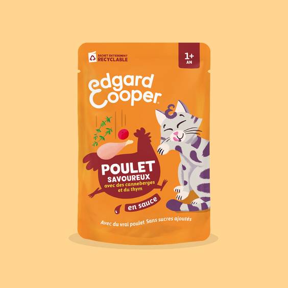 Edgar & Cooper Pochon de pâtée en sauce pour chat adulte 85 g