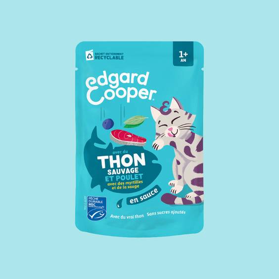 Edgar & Cooper Pochon chat thon en sauce 85 g
