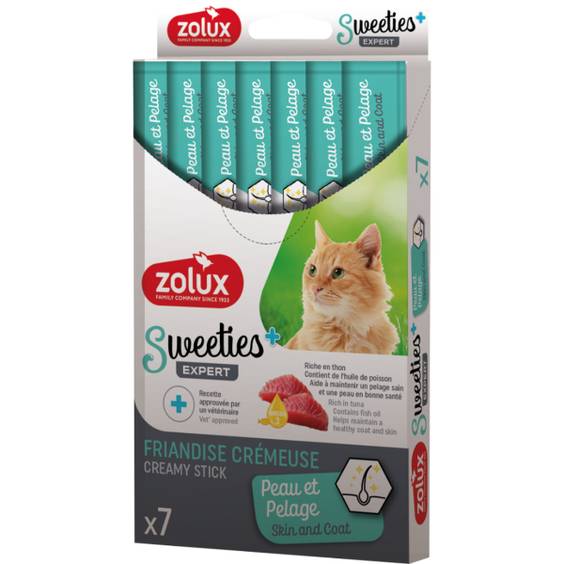 Sweeties+ Zolux beauté du poil pour chat - 7 x 14 g
