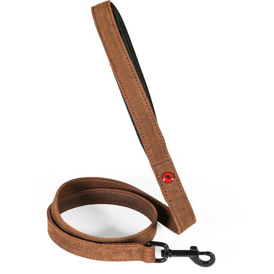Laisse chien cuir huilé néoprène Zolux marron