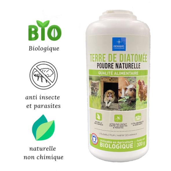 Poudre terre de diatomée pour chien et chat