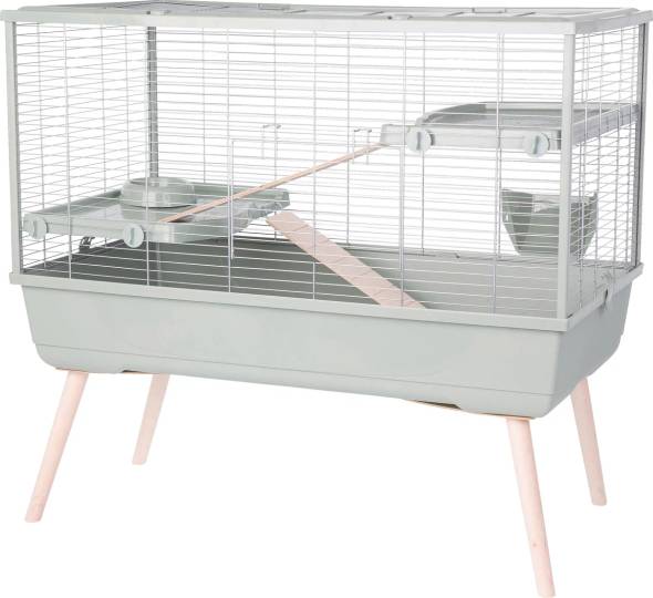 Cage pour lapin sur pied 100 cm, 2 étages