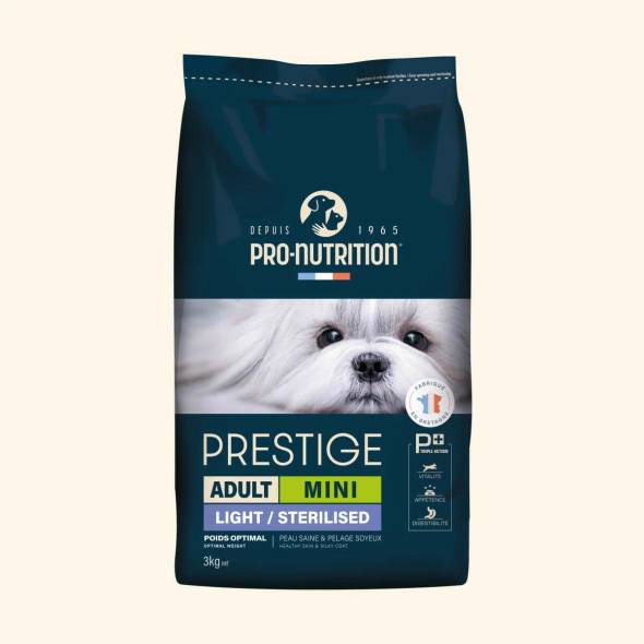 Croquettes chien Prestige Mini Light Sterilised sac 3 kg