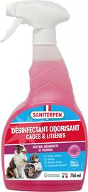 Saniterpen Nettoyant toilette pour chat, nettoie, désinfecte, odorise - Spray 750 ml