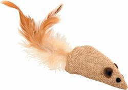 Souris Canvas à plume Zolux pour chat 10 cm