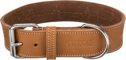 Collier en cuir gras marron pour chien