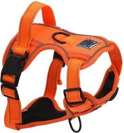 Harnais anti traction réfléchissant orange pour chien Mon Ami Luki