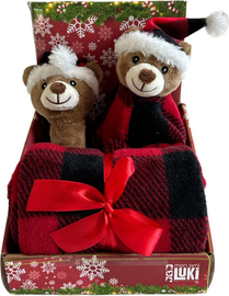 Ensemble jouet et couverture Noël peluche renne et plaid 100×75 cm Mon Ami Luki pour Chien