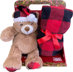 Ensemble peluche & couverture Noël – peluche ours + plaid 100×75 cm Mon Ami Luki pour Chien