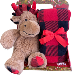 Ensemble peluche & couverture Noël – peluche renne + plaid 100×75 cm Mon Ami Luki pour Chien