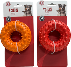 Jouet distributeur de friandises pour chien donut en caoutchouc Mon Ami Luki
