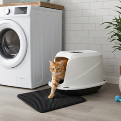 Tapis de litière pour chat gris 48 × 43 cm Mon Ami Luki