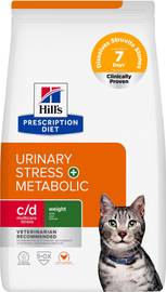 Hill's Prescription Diet c/d Urinary Stress + Metabolic croquettes au poulet pour chat