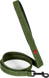 Laisse chien Zolux cuir huilé vert poignée néoprène