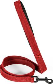 Laisse chien cuir huilé néoprène rouge Zolux