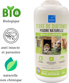 Poudre terre de diatomée pour chien et chat