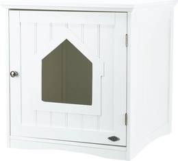 Meuble pour bac à litière pour chat fermé blanc