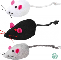 Souris pour chat en polyester avec catnip et clochette
