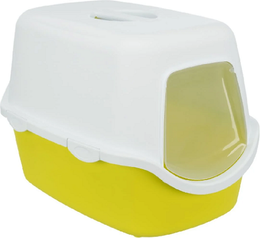 Maison de toilette pour chat avec couvercle jaune