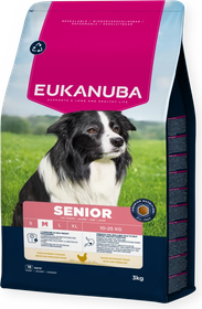 Eukanuba croquettes pour chien moyen senior au poulet frais