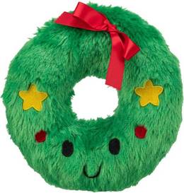 Jouet de Noël pour chien - Couronne de Noël en peluche