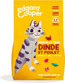 Edgard & Cooper Croquettes à la dinde et au poulet pour chat adulte sans céréales