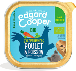 Edgard & Cooper Pâtée poulet & poisson bio pour chiot sans céréales
