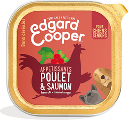 Edgard & Cooper Pâtée poulet & saumon sans céréales pour chien senior