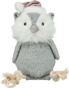 Peluche de Noël hibou avec corde pour chien
