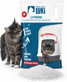 Litière de silice minérale 3,8 L Mon Ami Luki pour chat