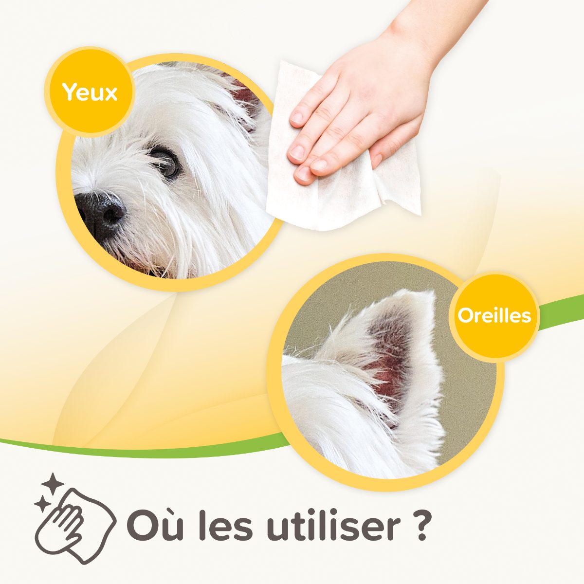 Lingettes nettoyantes Yeux et Oreilles pour chien et chat x30