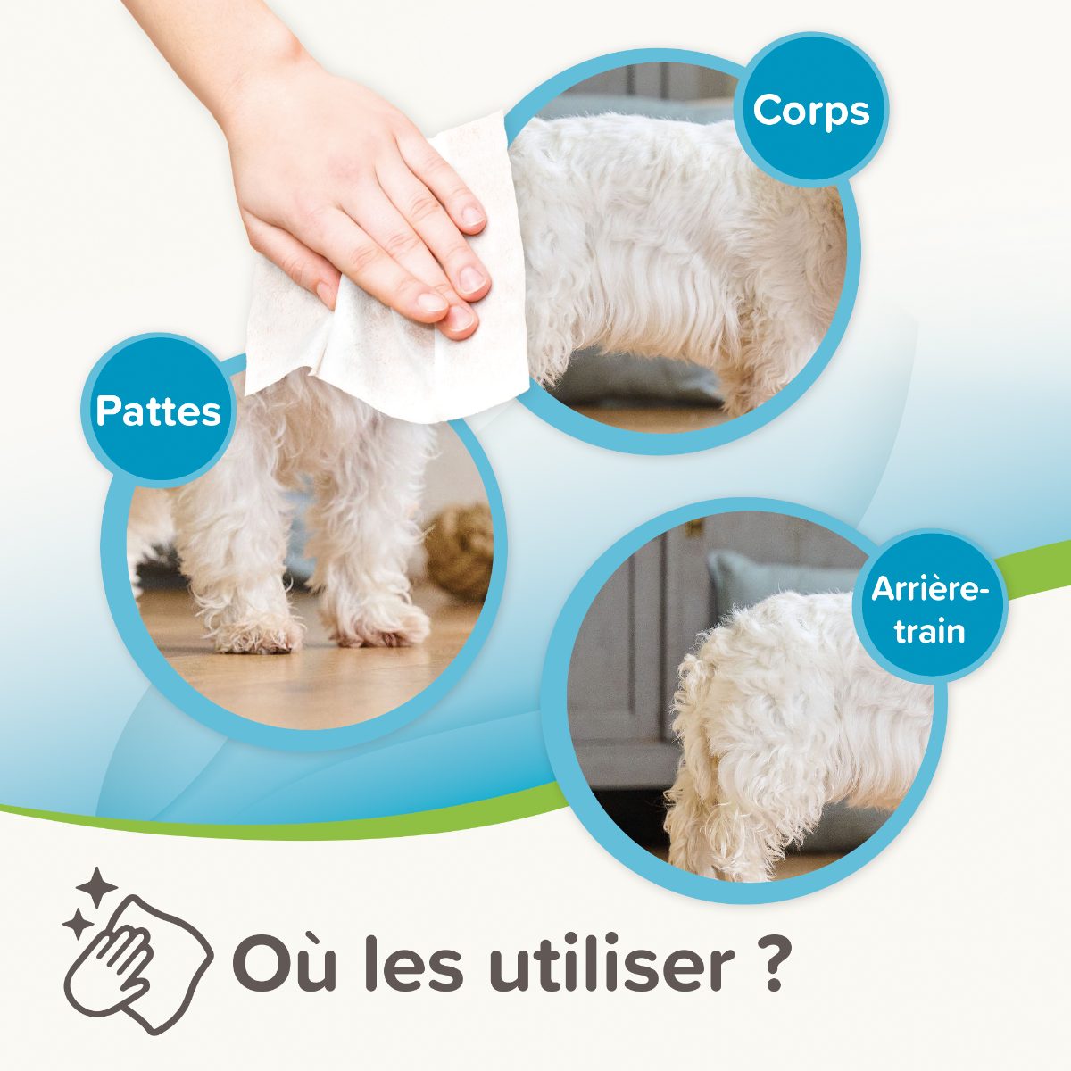 Lingettes nettoyantes Universelles pour chien et chat x30