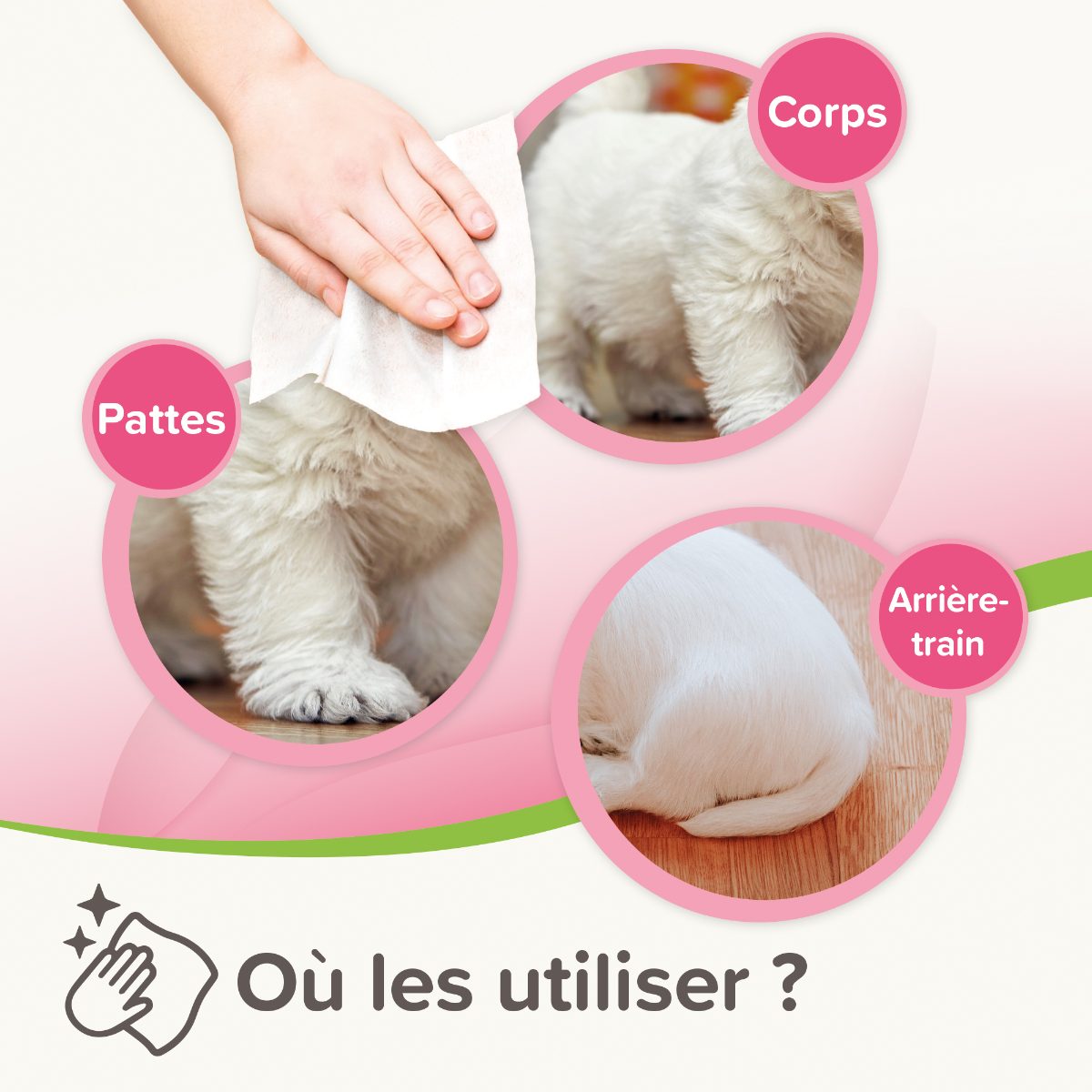 Lingettes nettoyantes Sensitives pour chien et chat x30