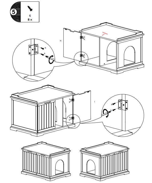 Mode d'emploi Meuble de toilette pour chat fermé à double porte 75x53 cm