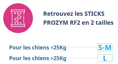 Guide des tailles Sticks dentaires RF2 pour chien